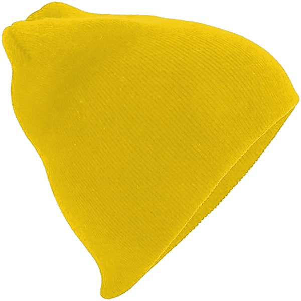 Beechfield Plain Basic Knitted Winter Beanie Hat One Size Yello Yellow One Size