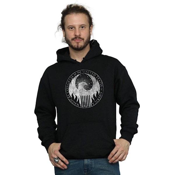 Fantastiska vidunder Mäns Distressed Magical Congress Hoodie 3XL Svart Black 3XL