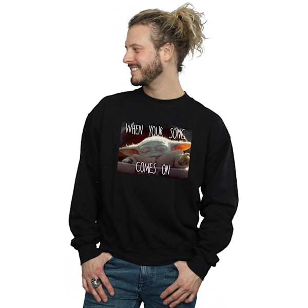 Star Wars The Mandalorian The Child Song Meme Sweatshirt 4 för män Black 4XL