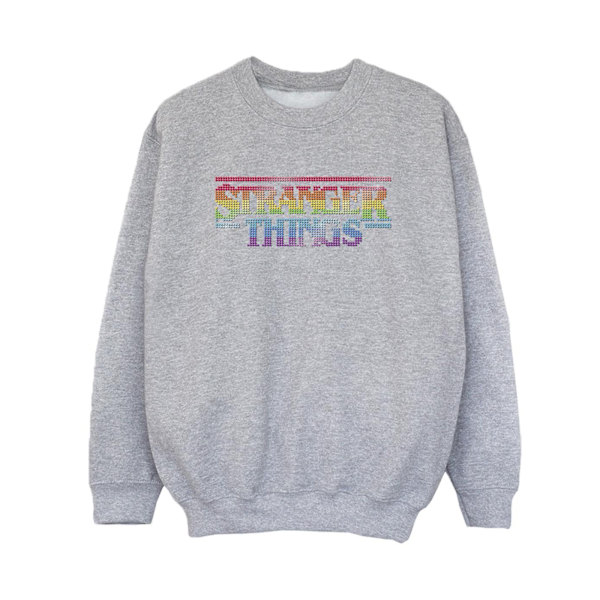 Netflix Boys Stranger Things Rainbow Dot Logo Sweatshirt 9-11 år Sports Grey 9-11 Years