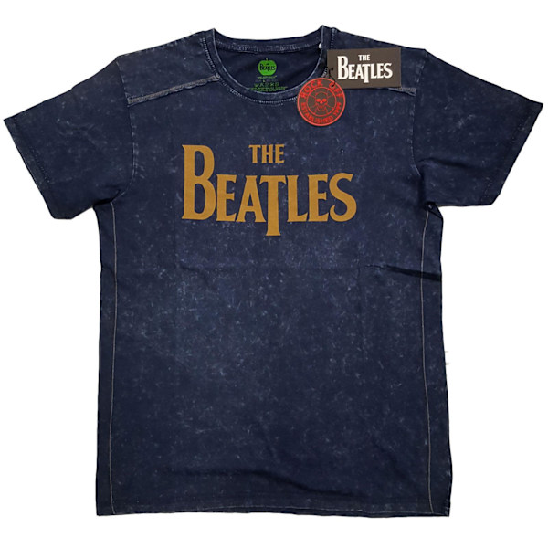 The Beatles Unisex Adult Drop T Logo T-Shirt XL Marinblå Navy Blue XL