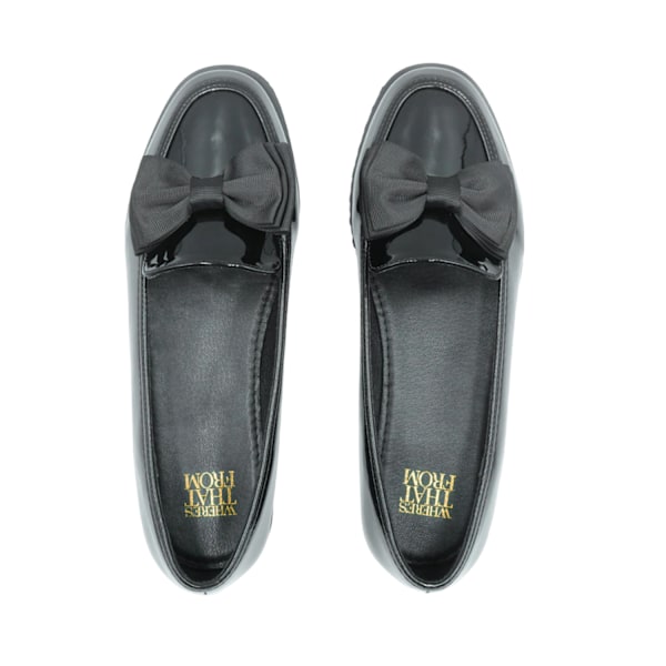 Where's That From Dam/Damer Alpha Bow Slip-on Loafers 5 UK Black Patent 5 UK