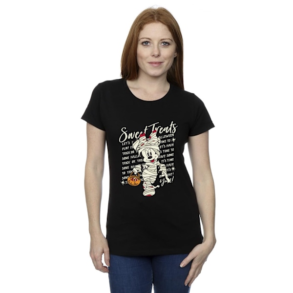 Mickey Mouse Dam/Flickor Söta Godbitar Minnie Mouse Bomulls T-shirt Black XXL