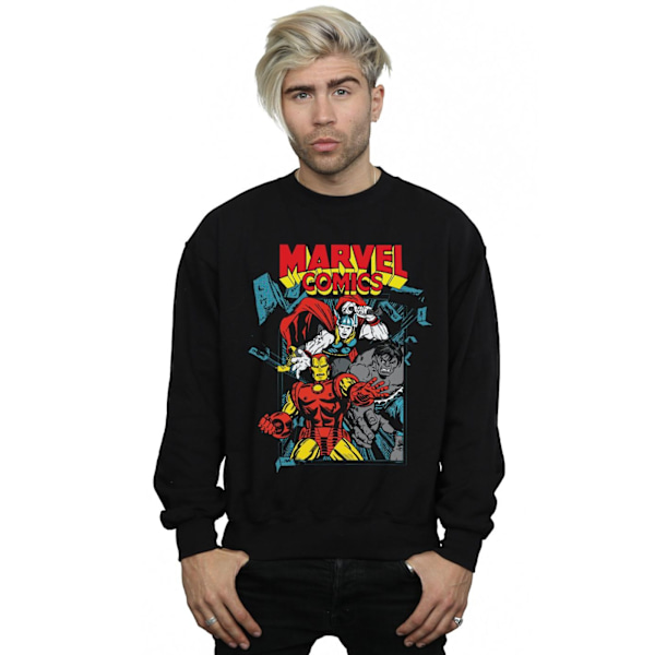 Marvel Comics Herr Trio Pose Sweatshirt 4XL Svart Black 4XL