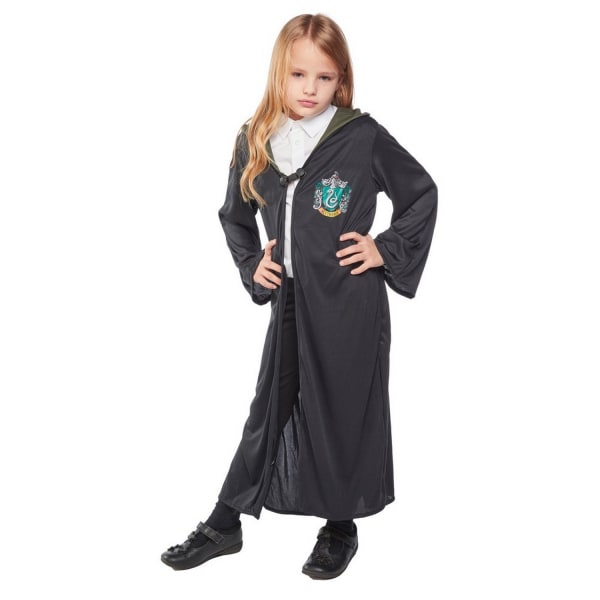 Harry Potter Barn/Barn Slytherin Kostym Robe S Svart/Grön Black/Green S