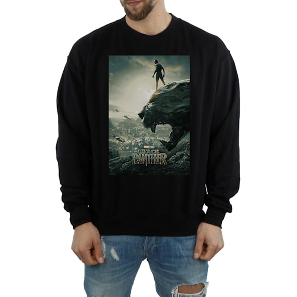 Marvel Herr Svart Panther Poster Sweatshirt M Svart Black M