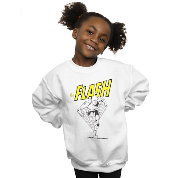 DC Comics Girls The Flash Mono Action Pose Sweatshirt 9-11 år White 9-11 Years