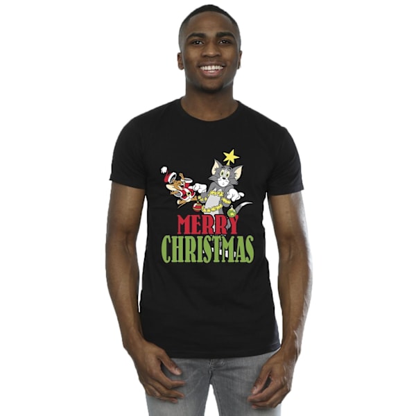 Tom And Jerry Herr T-shirt Merry Christmas Baubles XL Svart Black XL