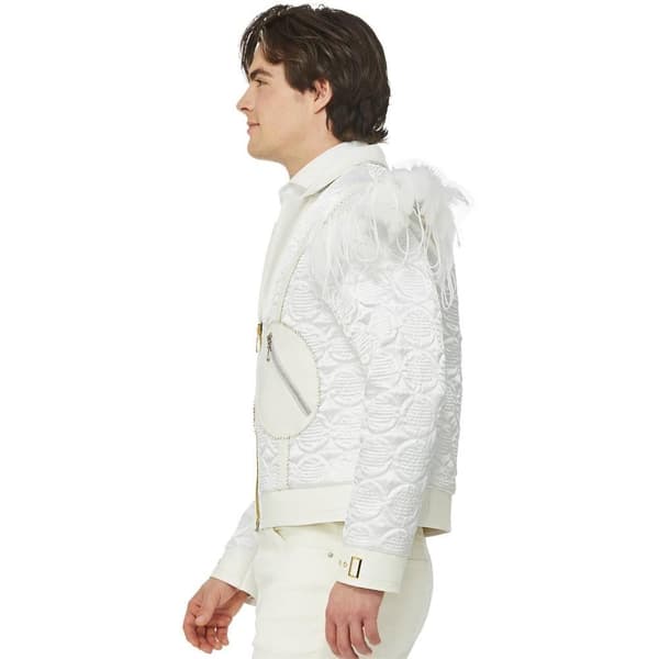 Elton John Herrfjäderkostym Jacka L Vit White L