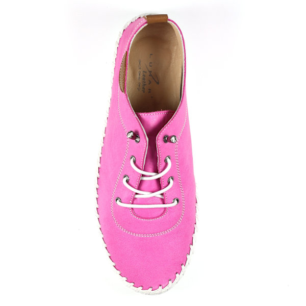 Lunar Dam/Dam St Ives Läder Plimsolls 7 UK Fuchsia Fuchsia 7 UK