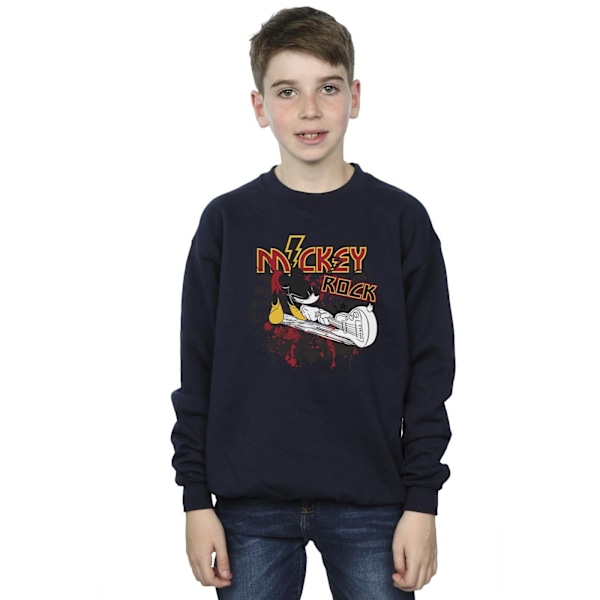 Disney Boys Mickey Mouse Smash Guitar Rock Sweatshirt 5-6 år Navy Blue 5-6 Years