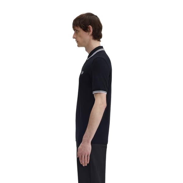Fred Perry Herr Twin Tip Pikétröja XL Svart Black XL