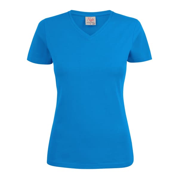 Printer Dam/Dam V-ringad T-shirt L Ocean Blue Ocean Blue L