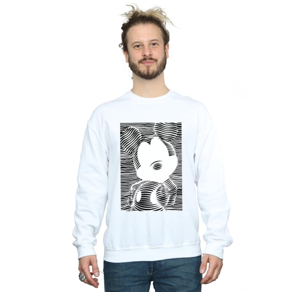 Disney Mickey Mouse Lines Sweatshirt M Vit för män White M