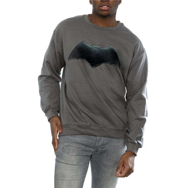 DC Comics Justice League Movie Batman Emblem Sweatshirt L Charcoal L