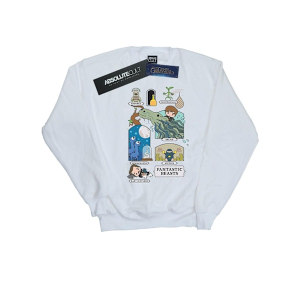 Fantastic Beasts Boys Chibi Newt Sweatshirt 5-6 år Vit White 5-6 Years