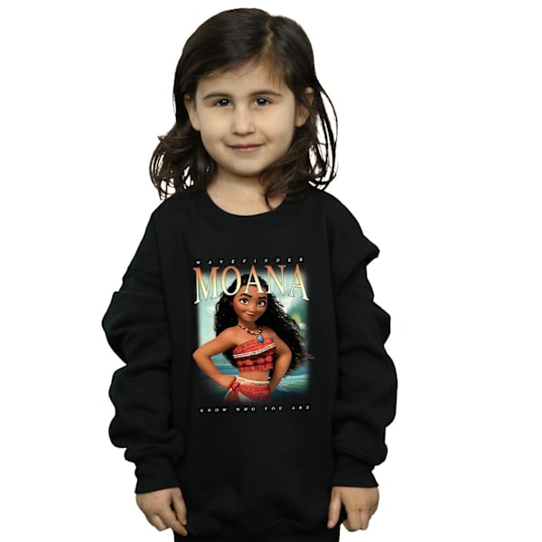 Moana Girls Montage Sweatshirt 9-11 år Svart Black 9-11 Years