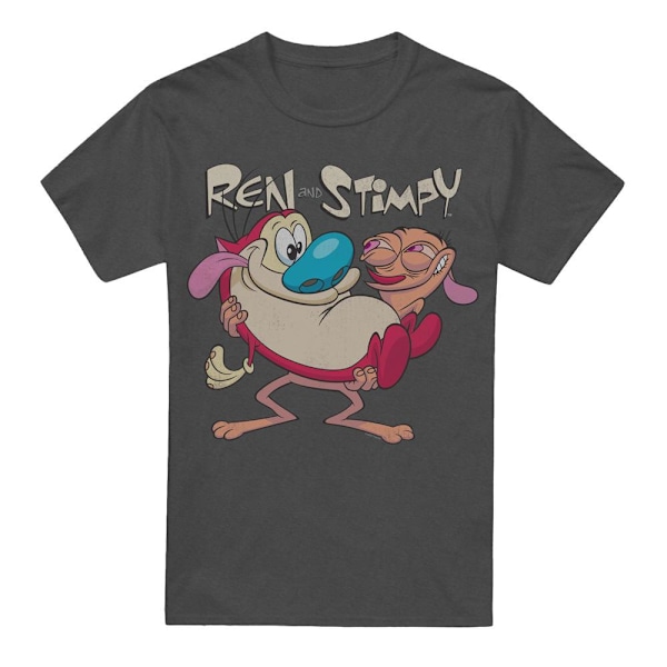 Ren & Stimpy Unisex Vuxen Two Of A Kind T-Shirt XXL Kolgrå Charcoal XXL