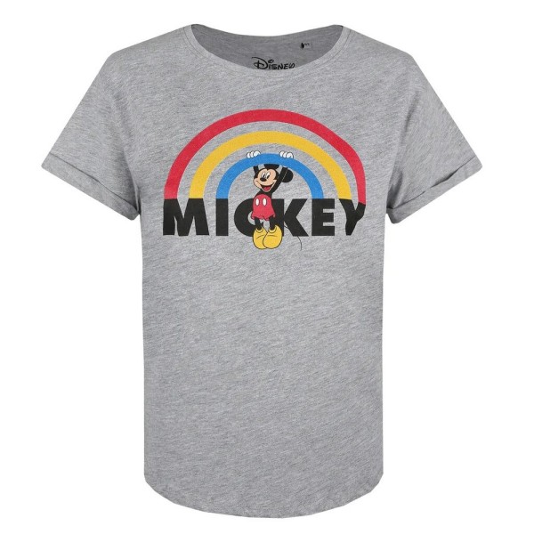 Disney Mickey Mouse Regnbågs-T-shirt dam/dam M Sportsgrå Sports Grey M