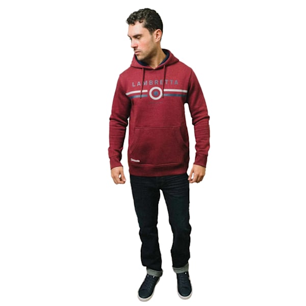 Lambretta Herr AW24 Kontrast Target Hoodie S Burgundy Burgundy S