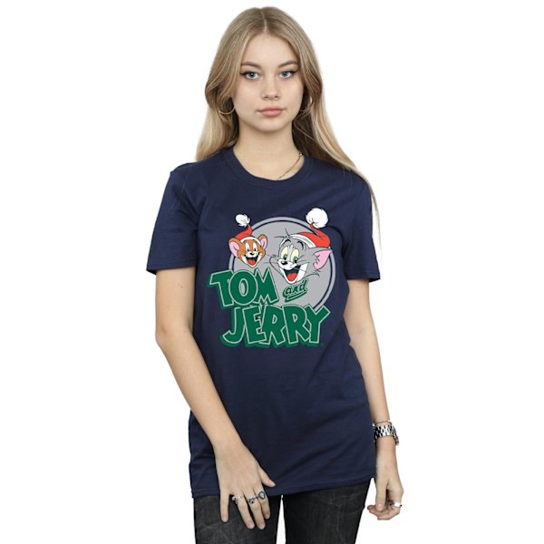 Tom And Jerry Dam/Damer Julhälsningar Bomull Pojkvän Navy Blue M