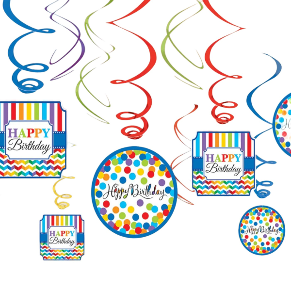 Amscan Swirl Grattis på födelsedagen Hängande Dekoration En Storlek Flerfärgad Multicoloured One Size