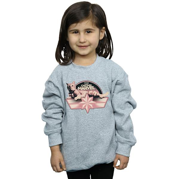 Marvel Girls Captain Marvel Chillin Goose Sweatshirt 5-6 år Sports Grey 5-6 Years