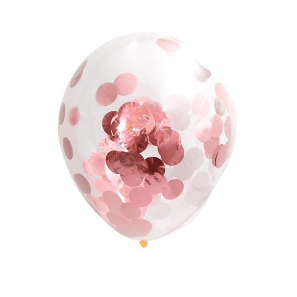 Globos metalliska konfetti bröllopsballonger (paket med 6) One Size Rose Gold One Size
