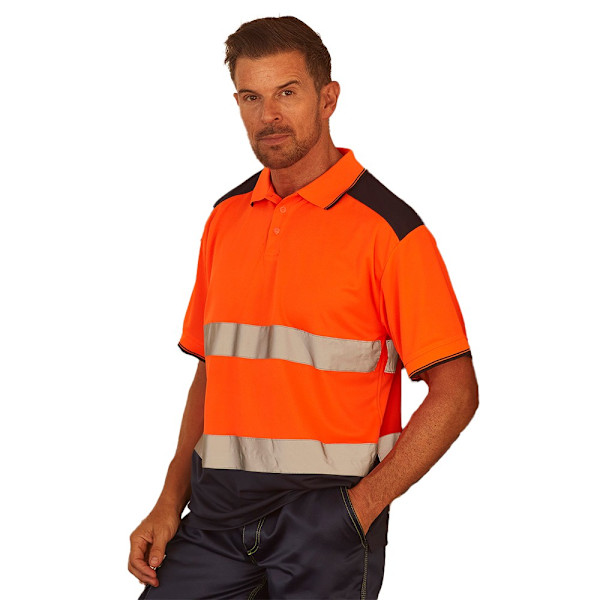 Yoko Herr Tvåfärgad Hi-Vis Poloskjorta XXL Orange/Marinblå Orange/Navy XXL