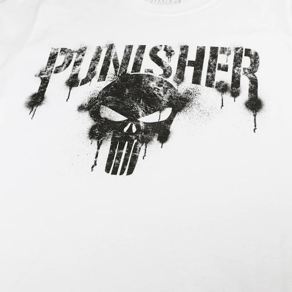 The Punisher Text T-shirt för män L Vit White L