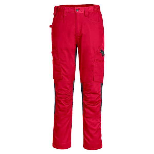 Portwest WX2 Eco Stretch Arbetsbyxor för män 33R Djupröd Deep Red 33R