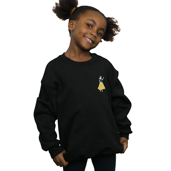 Disney Princess Girls Snow White Chest Sweatshirt 7-8 år Bla Black 7-8 Years