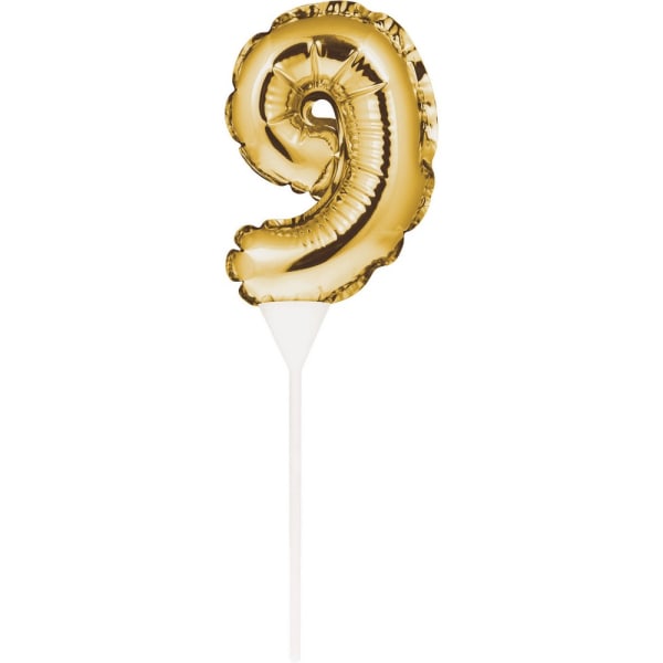Creative Party 9 Uppblåsbar Ballong Cake Topper One Size Guld Gold One Size