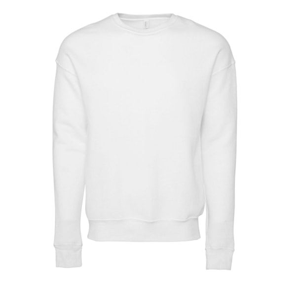 Bella + Canvas Unisex Adult Sponge Fleece Drop Shoulder Sweatshirt DTG White L