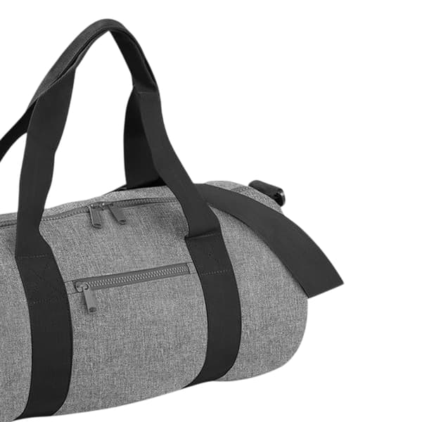 Bagbase Plain Varsity Barrel / Duffelväska (20 liter) En Storlek Grey Marl/Black One Size