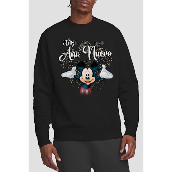 Disney Unisex Vuxen Spansk Musse Pigg Fyrverkerier Nyår Tröja Black XL