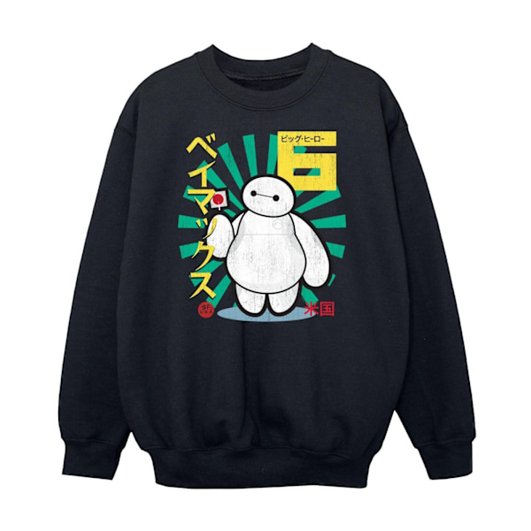 Big Hero 6 Pojkar Baymax Lollipop Sweatshirt 7-8 År Svart Black 7-8 Years