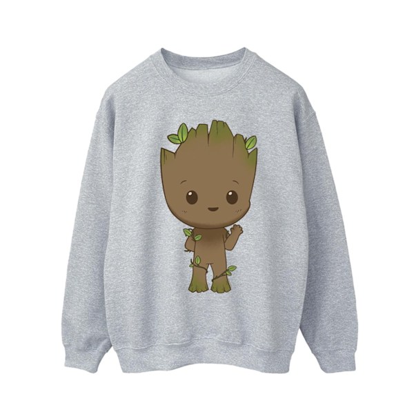 Marvel Mens I Am Groot Chibi Wave Pose Sweatshirt 5XL Sports Grå Sports Grey 5XL
