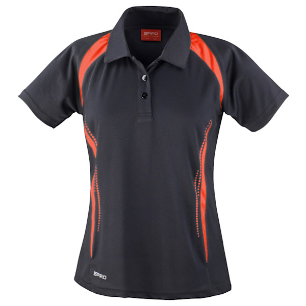 Spiro Dam/Dam Sports Team Spirit Performance Polo Shirt L Black/Red L