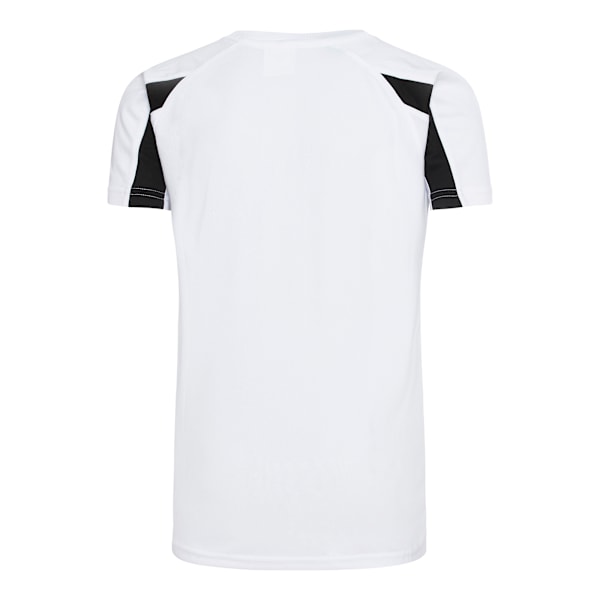 AWDis Just Cool Kids Unisex Kontrastfärgad Enfärgad Sport T-shirt 3-4 A Arctic White/Jet Black 3-4