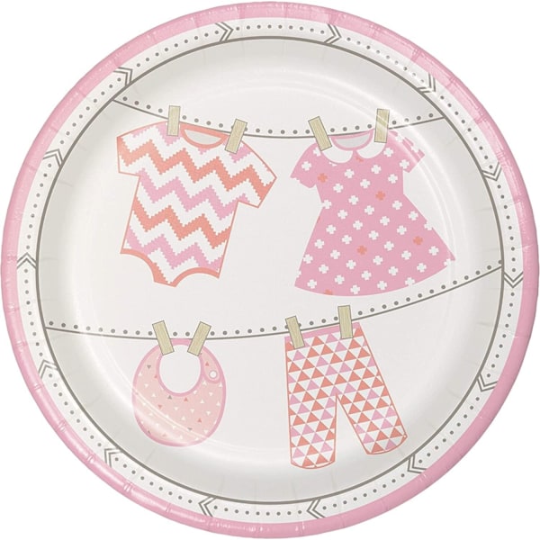 Creative Party Bundle Of Joy Papperspartytallrikar (Förpackning om 8) En White/Pink One Size