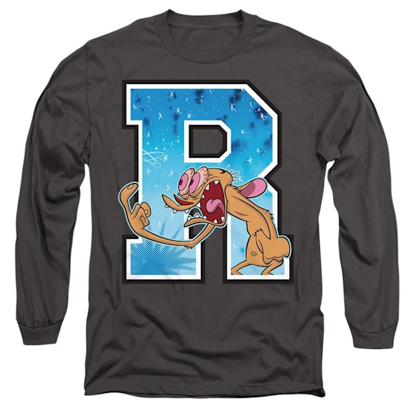 Ren & Stimpy Unisex Vuxen R Is For Ren T-Shirt S Kolgrå Charcoal S