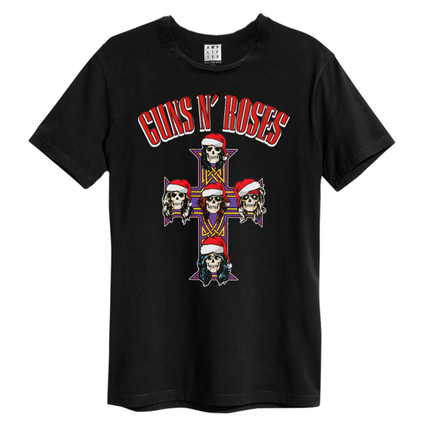 Amplified Unisex Vuxen Julhatt Band Guns N Roses T-Shirt Black S