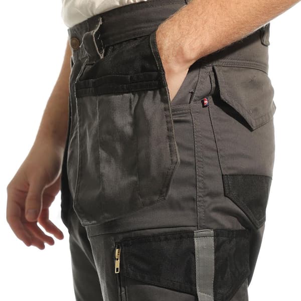 Lee Cooper Stretch Knäskydd Cargo Byxor Herr 36R Grå Grey 36R