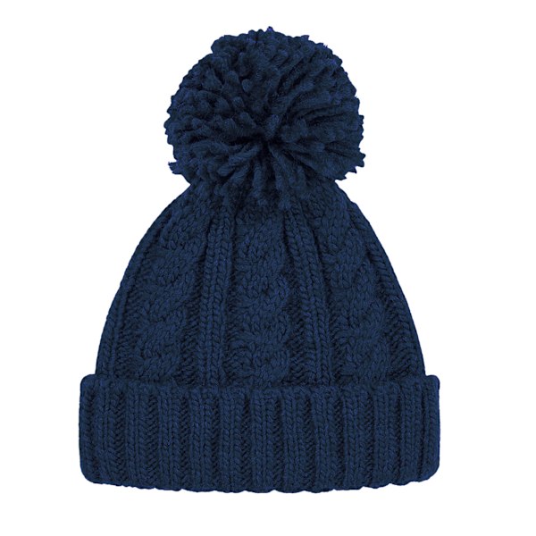 Beechfield Unisex Vuxen Kabel Stickad Melange Mössa One Size Nav Navy Blue One Size