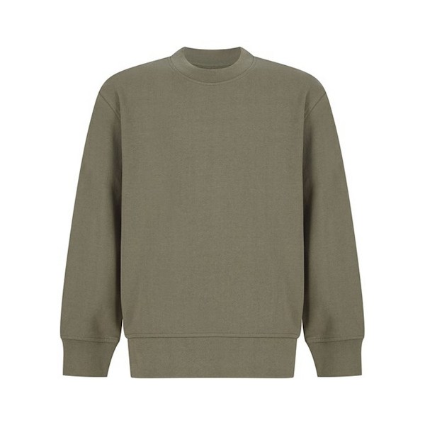 SF Minni Barn/Barn Curved Hem Sweatshirt 11-12 År Khaki Khaki 11-12 Years