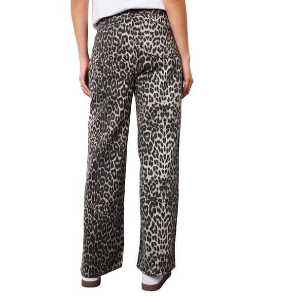 Threadbare Soleil Jeans med vida ben i denim för dam, stl 34 (UK 6) R, grå Grey Leopard Print 6 UK R