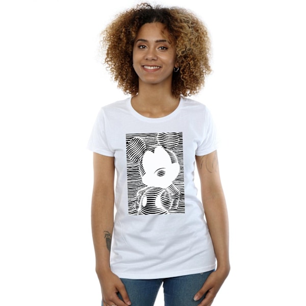 Disney Dam/Kvinnor Mickey Mouse Lines Bomull T-shirt L Vit White L