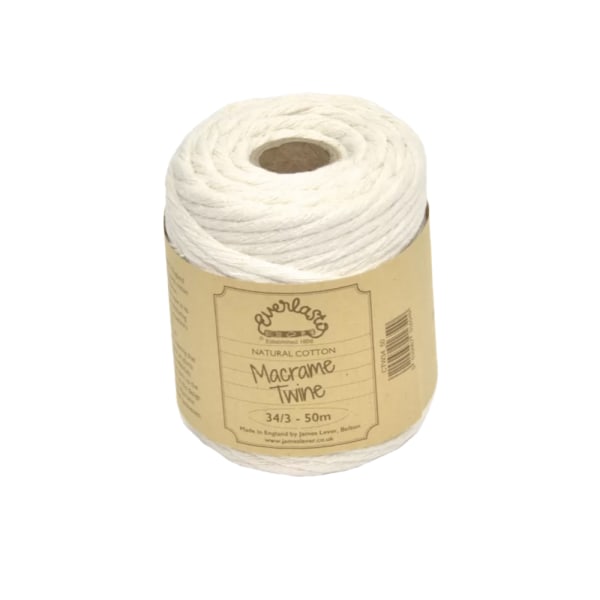 Everlasto 34/3 Bomull Makramé Garn En Storlek Vit White One Size