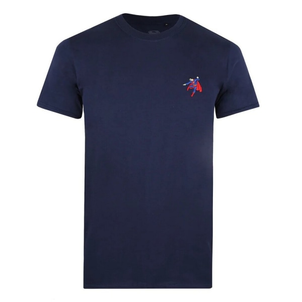 Stålmannen flyg T-shirt för män M Marinblå Navy M